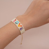 Bohemia LOVE & Rhombus Glass Seed Bead Braided Bead Bracelets CX8298-1-3