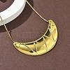 Brass Big Horn Pendant Box Chain Necklaces NJEW-L068-01G-2