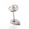 Non-Tarnish 304 Stainless Steel Stud Earring Findings X-STAS-L211-05A-P-2