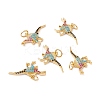 Rack Plating Brass Micro Pave Colorful Cubic Zirconia Pendants ZIRC-C040-48B-G-4