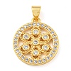 Rack Plating Brass Micro Pave Cubic Zirconia Pendants KK-C044-16G-1