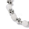 Natural Malaysia Jade Round Beads Stretch Bracelets BJEW-JB12343-02-4