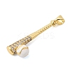 Brass Micro Pave Clear Cubic Zirconia Pendants KK-Z150-17G-2