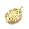 Religion Themed Rack Plating Brass Micro Pave Cubic Zirconia Pendants KK-L226-007G-06-2