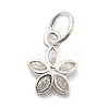 925 Sterling Silver Pave Clear Cubic Zirconia Flower Charms STER-A048-02B-S-1