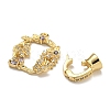 Brass Micro Pave Cubic Zirconia Fold Over Clasps KK-U037-25G-01-2