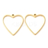 304 Stainless Steel Open Back Bezel Heart Pendants STAS-Z040-03G-1