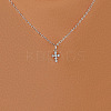 Cross Alloy with Crystal Rhinestone Pendant Necklaces WGAF0E8-03-1