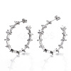 Brass Micro Pave Clear Cubic Zirconia Stud Earrings EJEW-N011-14P-NF-3