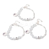 Natural Pearl & Round Cat Eye & Glass Beaded Bracelets BJEW-C068-06S-1