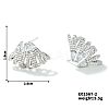 Geometric Copper Fan-shaped Luxury Zircon Stud Earrings QJ0345-2-1