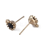 Zinc Alloy with Rhinestone Stud Earring Findings FIND-WH0126-36LG-02-2