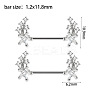 304 Stainless Steel Clear Cubic Zirconia Nipple Rings WG434B5-05-1
