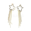 Clear Cubic Zirconia & Crystal Rhinestone Long Dangle Stud Earrings EJEW-C037-06A-LG-1