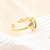 Ocean Theme Brass Micro Pave Cubic Zirconia Cuff Rings for Women RJEW-F184-17B-G-4