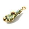 2Pcs Electroplated Natural Quartz Crystal Dyed Copper Wire Wrapped Pendants PALLOY-JF03169-01-4