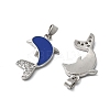 Brass Micro Pave Cubic Zirconia with Enamel Pendants KK-Z103-08P-01-2