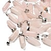 Natural Rose Quartz Pendants G-Z067-07P-09-1