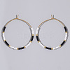 Glass Colorful Beads Hoop Earrings for Women SX7137-3-1