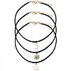 3Pcs 3 Styles Moon Star Sun Alloy Pendant Faux Suede Cord Multi-Strand Choker Necklaces for Women FS-WG071C8-01-2