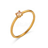 Flat Round 304 Stainless Steel Micro Pave Cubic Zirconia Finger Rings FS-WG2DA17-52-1