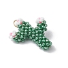 Glass Seed Beaded Cactus Pendants PALLOY-MZ00680-3