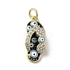 Brass Micro Pave Cubic Zirconia Pendants KK-E092-19G-03-1