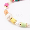 Polymer Clay Heishi Beaded Stretch Bracelets BJEW-JB06026-01-2