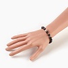 Natural Black Agate(Dyed) Beads Stretch Bracelets BJEW-JB03966-4