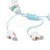 Adjustable Synthetical Turquoise & Magnesite Beaded Braided Bead for Women BJEW-JB11546-4