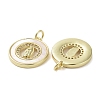 Brass Micro Pave Clear Cubic Zirconia Pendants KK-H466-06G-2