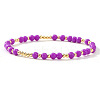 Acrylic & Brass Round Beaded Stretch Bracelets for Women QH9585-6-1