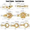 7Pcs 7 Styles Rack Plating Brass Micro Pave Clear Cubic Zirconia Fold Over Clasps KK-FH0004-70-2