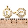 Brass Micro Pave Cubic Zirconia Pendants KK-D057-06G-3