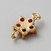 Light Gold Plated Brass Pave Glass Connector Charms KK-CJC0001-38KCG-02-2