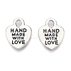 Tibetan Style Alloy Heart Charms TIBEP-Q035-07AS-NR-1