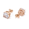 6 Pairs Cubic Zirconia Flat Round Stud Earrings EJEW-G291-05D-M-6