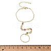 Brass Micro Pave Cubic Zirconia Mittens Bracelets BJEW-C156-01G-01-5