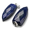 Natural Lapis Lazuli Pointed Pendants G-M405-07P-01-2