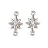 Brass Pave Clear Cubic Zirconia Connector Charms KK-H524-14P-1