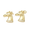 Brass Micro Pave Clear Cubic Zirconia Pendants KK-F930-14G-1