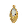 304 Stainless Steel with Synthetic Turquoise Pendants STAS-OY005-08G-1