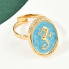 304 Stainless Steel Enamel Open Cuff Rings for Women RJEW-K301-06B-01-2