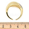 Brass Micro Pave Clear Cubic Zirconia Cuff Finger Rings for Women RJEW-B112-12GP-5