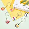 6Pcs 6 Style Glass Pendant Keychain KEYC-OC0001-23-5