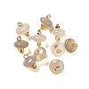 Natural Grey Agate Rondelle Charms with Rack Plating Brass Loops G-G110-05B-13-1