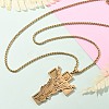 201 Stainless Steel Religion Pendant Necklaces NJEW-Z058-04G-1