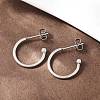 C-Shaped 304 Stainless Steel Stud Earrings EJEW-Z154-01P-02-3