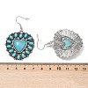 Alloy Synthetic Turquoise Dangle Earrings for Women EJEW-U053-11AS-5