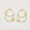 Alloy Open Back Bezel Pendants X-PALLOY-S121-194-2